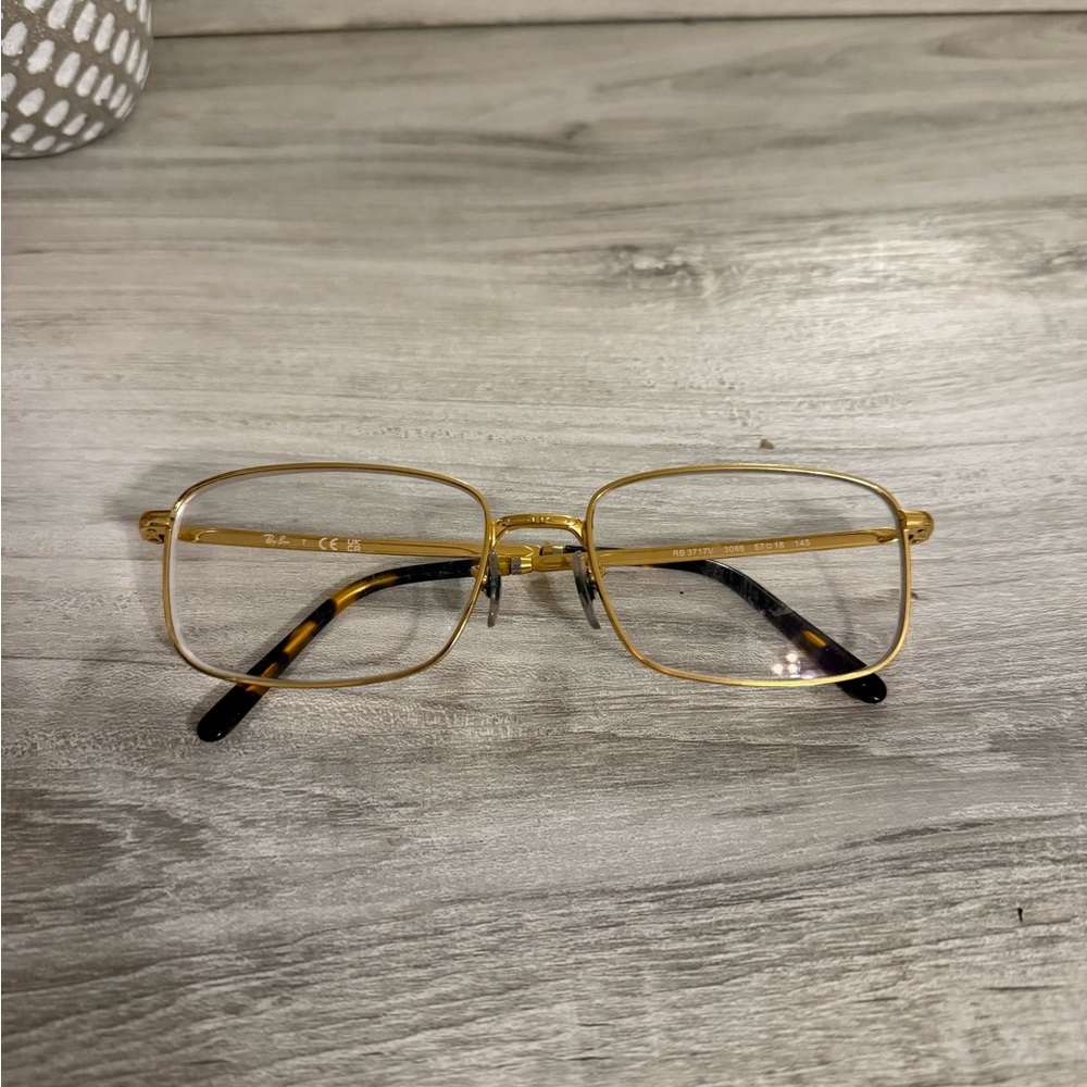 Ray-Ban Gold and Tortoise Rectangular Glasses - image 3
